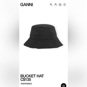 GANNI black bucket hat XS/S